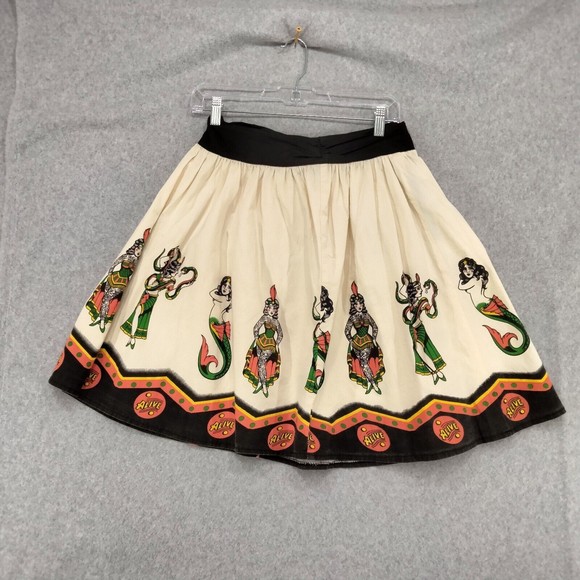 Sourpuss Circus Skirt Sideshow Swing Knee Length Multicolor Womens Size Small - Picture 5 of 9